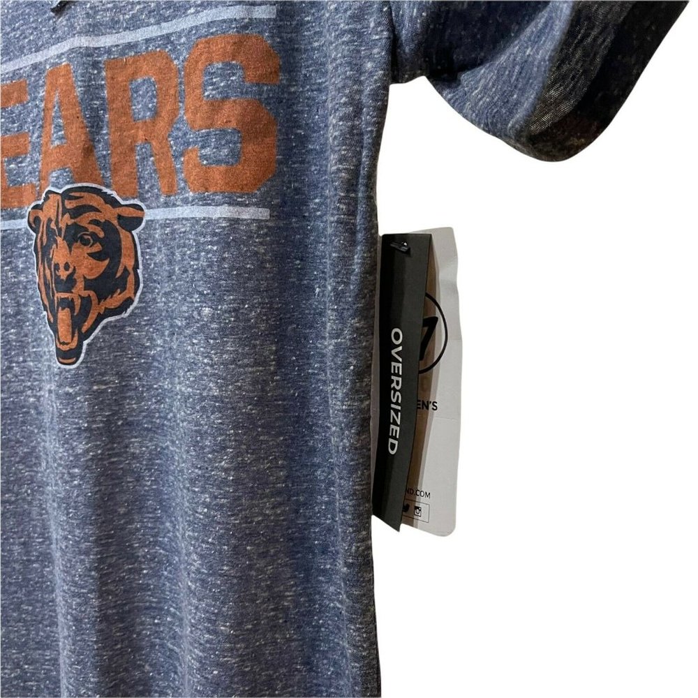 Chicago Bears 47 Brand Women's S Blue Space Dye V-Neck Oversized SS T-Shirt New - Picture 5 of 10
